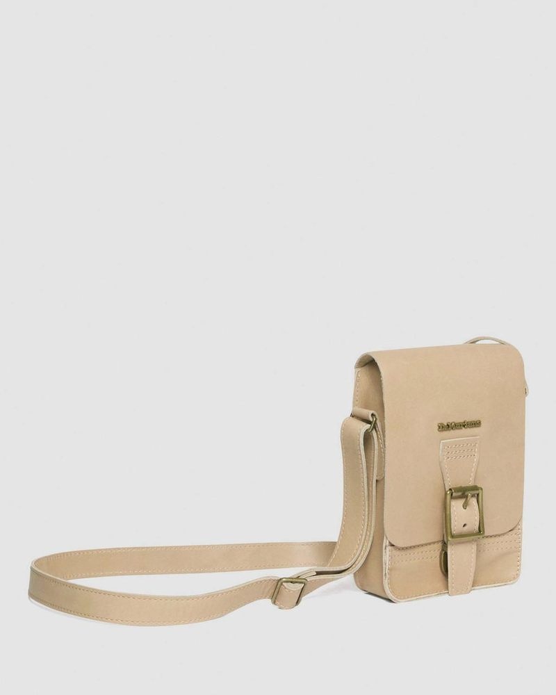 Dr Martin Martens Carrara Leather Vertical Crossbody Bag (Carrara) Bags & Backpacks Beige | YC54-T8UU