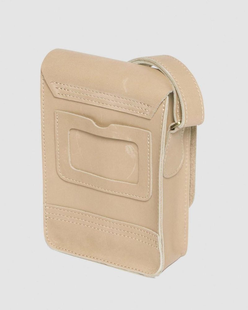 Dr Martin Martens Carrara Leather Vertical Crossbody Bag (Carrara) Bags & Backpacks Beige | YC54-T8UU