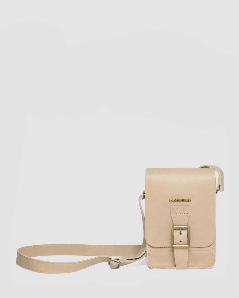 Dr Martin Martens Carrara Leather Vertical Crossbody Bag (Carrara) Bags & Backpacks Beige | YC54-T8UU