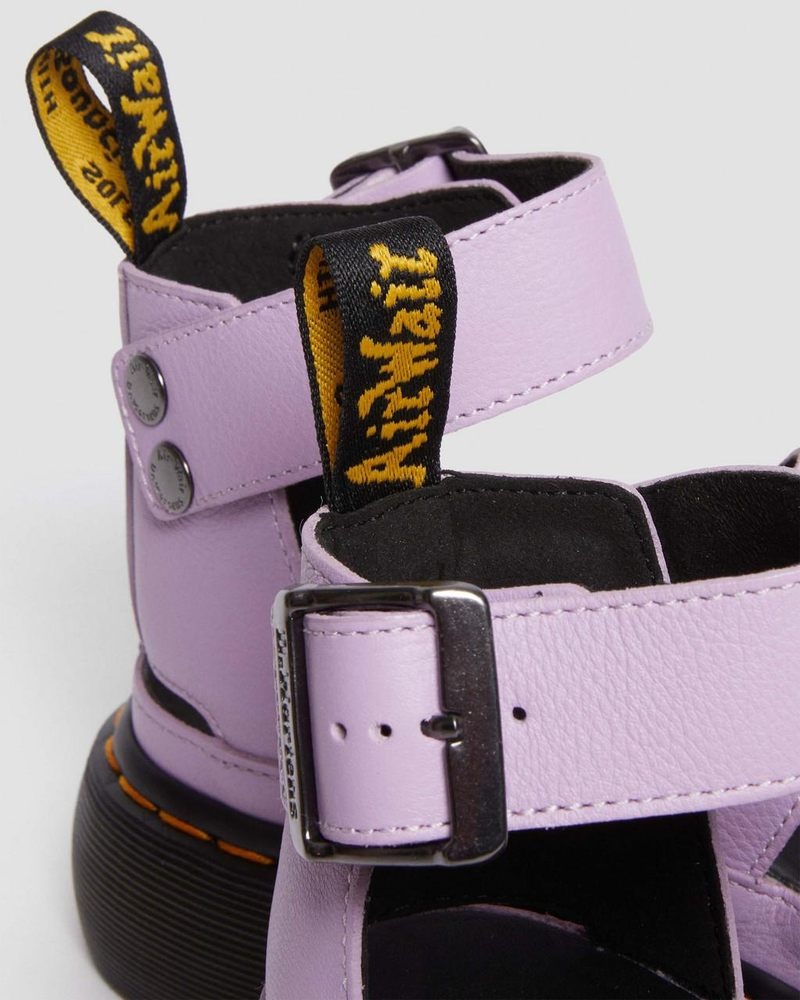 Dr Martin Martens Clarissa II Pisa Leather Platform Strap Sandals (Pisa) Sandals Lilac | WS33-Q0KX