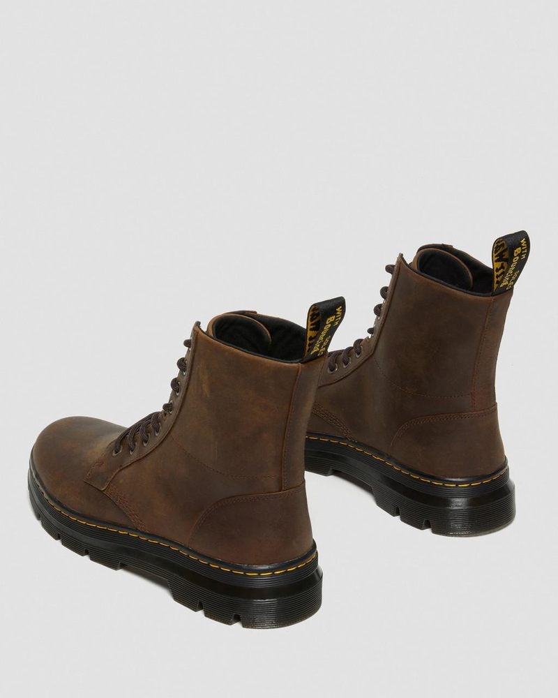 Dr Martin Martens Combs Crazy Horse Leather Casual Boots (Crazy Horse) Boots Brown | PX47-R8JB