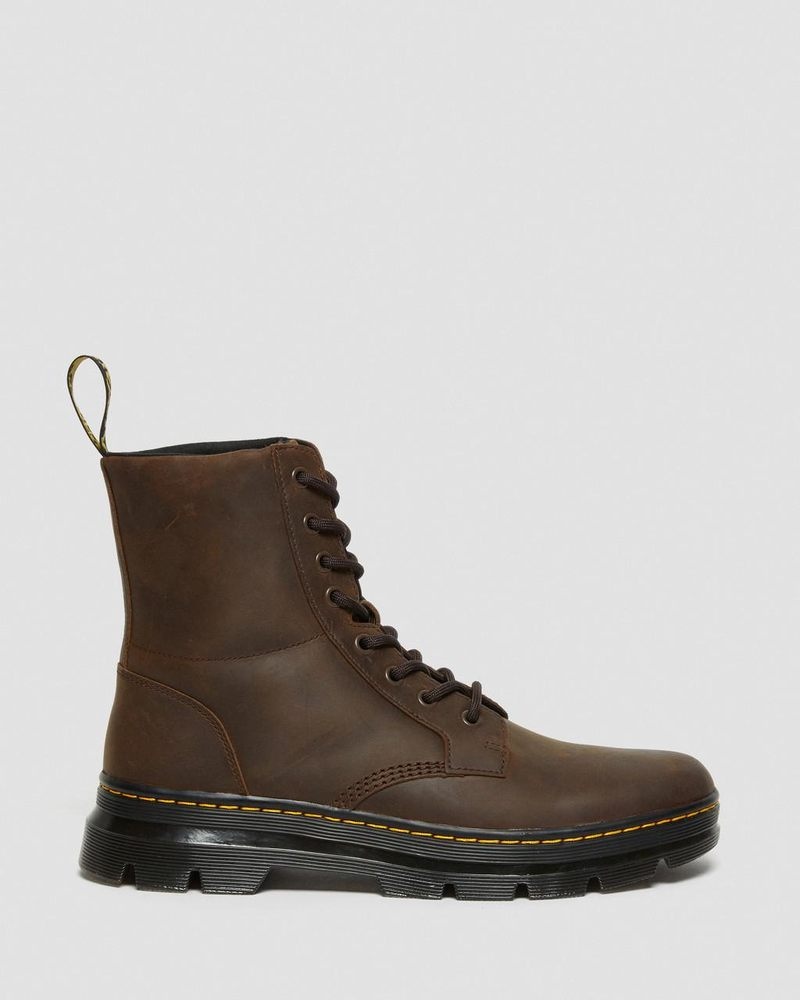 Dr Martin Martens Combs Crazy Horse Leather Casual Boots (Crazy Horse) Boots Brown | PX47-R8JB