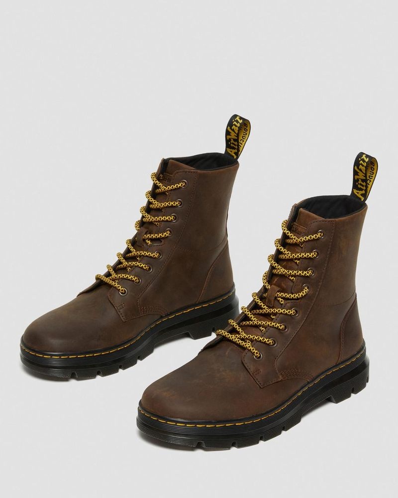 Dr Martin Martens Combs Crazy Horse Leather Casual Boots (Crazy Horse) Boots Brown | PX47-R8JB