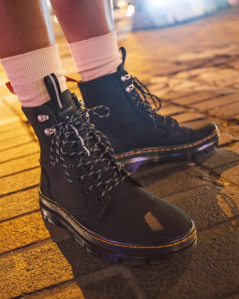 Dr Martin Martens Combs II Herschel Casual Boots (Slippery Wp+Cordura Ballistic Nylon) Boots Black | YG92-M6TW