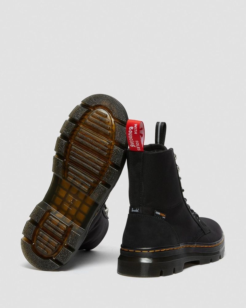 Dr Martin Martens Combs II Herschel Casual Boots (Slippery Wp+Cordura Ballistic Nylon) Boots Black | YG92-M6TW