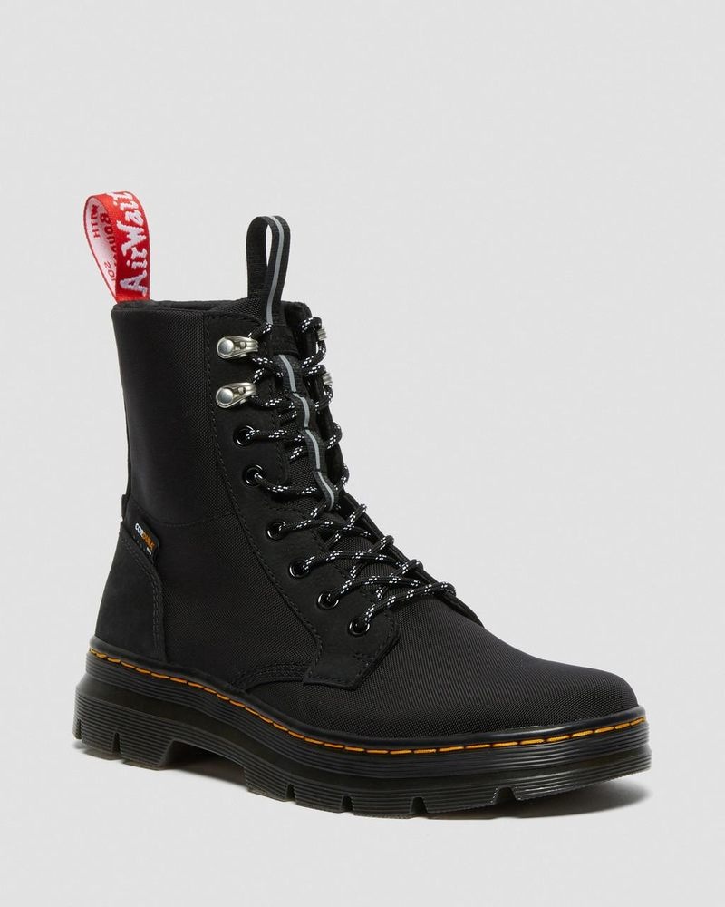 Dr Martin Martens Combs II Herschel Casual Boots (Slippery Wp+Cordura Ballistic Nylon) Boots Black | YG92-M6TW