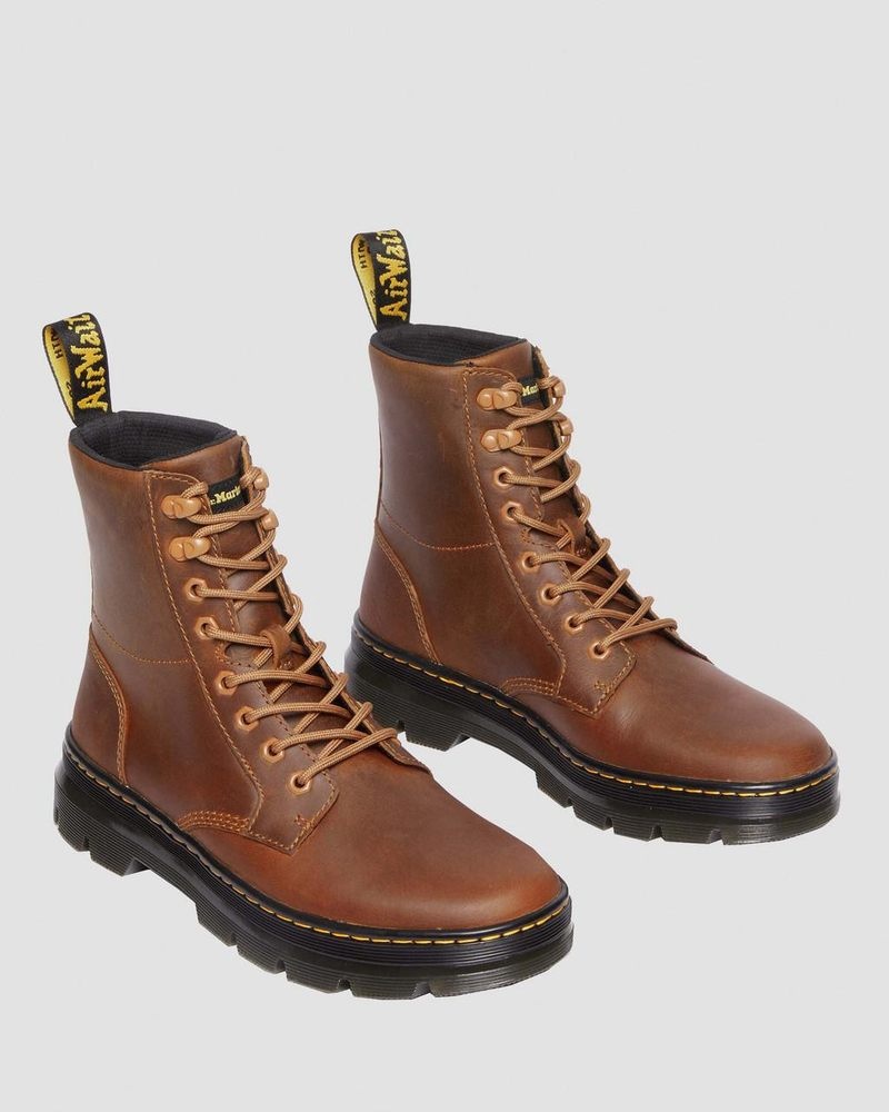 Dr Martin Martens Combs Pull Up Leather Casual Boots (Archive Pull Up) Shoes Warm Tan | FT46-K6LB