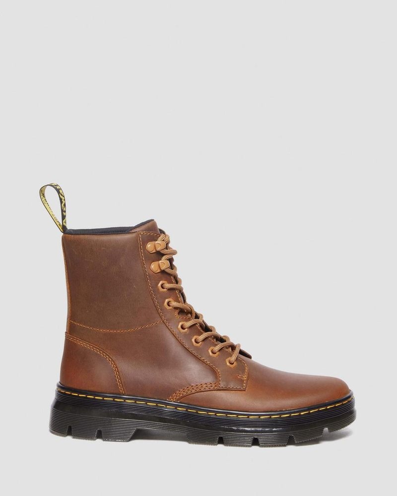 Dr Martin Martens Combs Pull Up Leather Casual Boots (Archive Pull Up) Shoes Warm Tan | FT46-K6LB