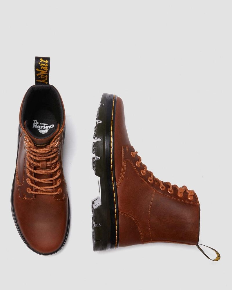 Dr Martin Martens Combs Pull Up Leather Casual Boots (Archive Pull Up) Shoes Warm Tan | FT46-K6LB