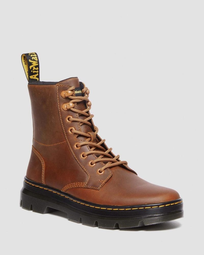 Dr Martin Martens Combs Pull Up Leather Casual Boots (Archive Pull Up) Shoes Warm Tan | FT46-K6LB