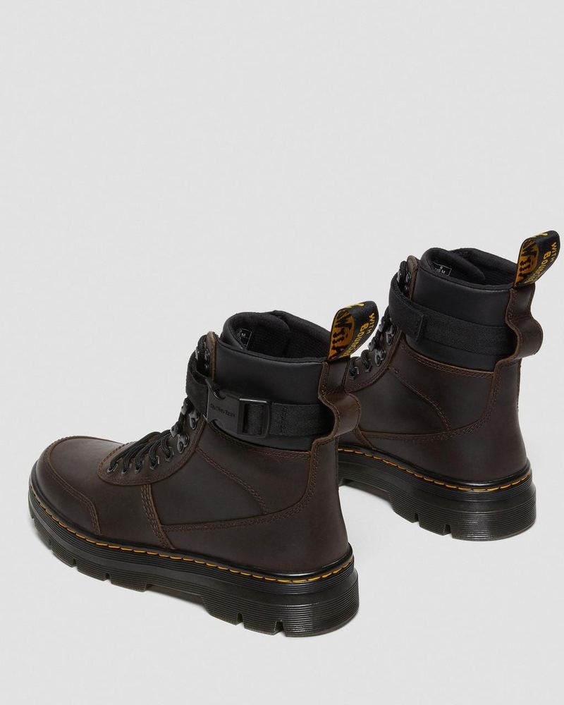 Dr Martin Martens Combs Tech Crazy Horse Leather Casual Boots (Crazy Horse) Boots Dark Brown | QH49-F1XV