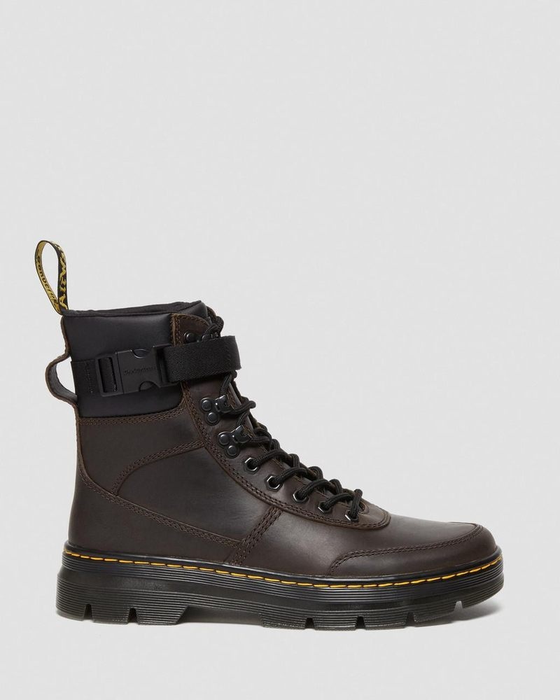 Dr Martin Martens Combs Tech Crazy Horse Leather Casual Boots (Crazy Horse) Boots Dark Brown | QH49-F1XV