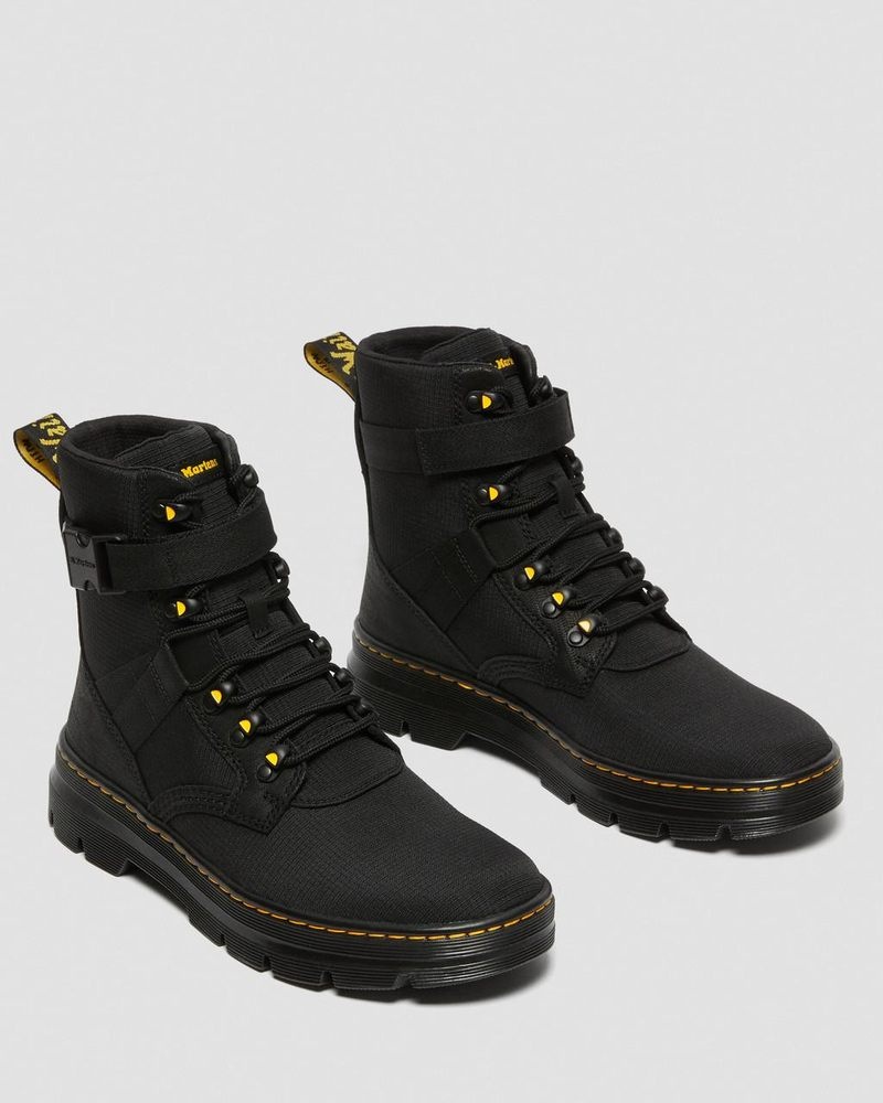 Dr Martin Martens Combs Tech II Poly Casual Boots (Accord+Poly Ripstop) Boots Black | RN37-V7LF