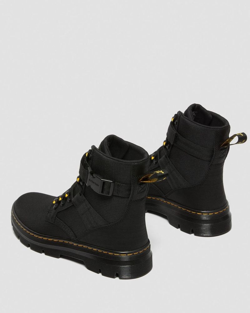 Dr Martin Martens Combs Tech II Poly Casual Boots (Accord+Poly Ripstop) Boots Black | RN37-V7LF