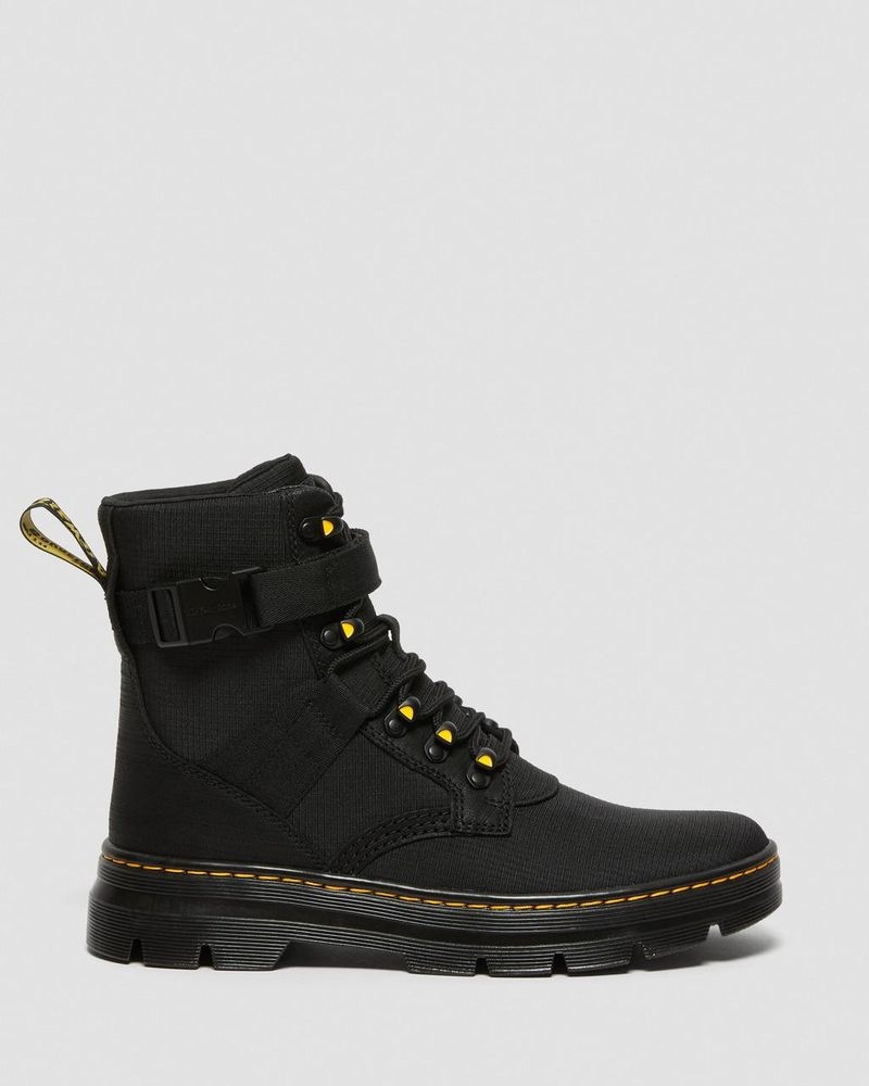 Dr Martin Martens Combs Tech II Poly Casual Boots (Accord+Poly Ripstop) Boots Black | RN37-V7LF