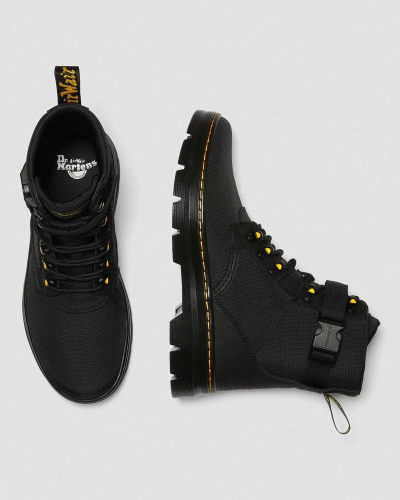 Dr Martin Martens Combs Tech II Poly Casual Boots (Accord+Poly Ripstop) Boots Black | RN37-V7LF