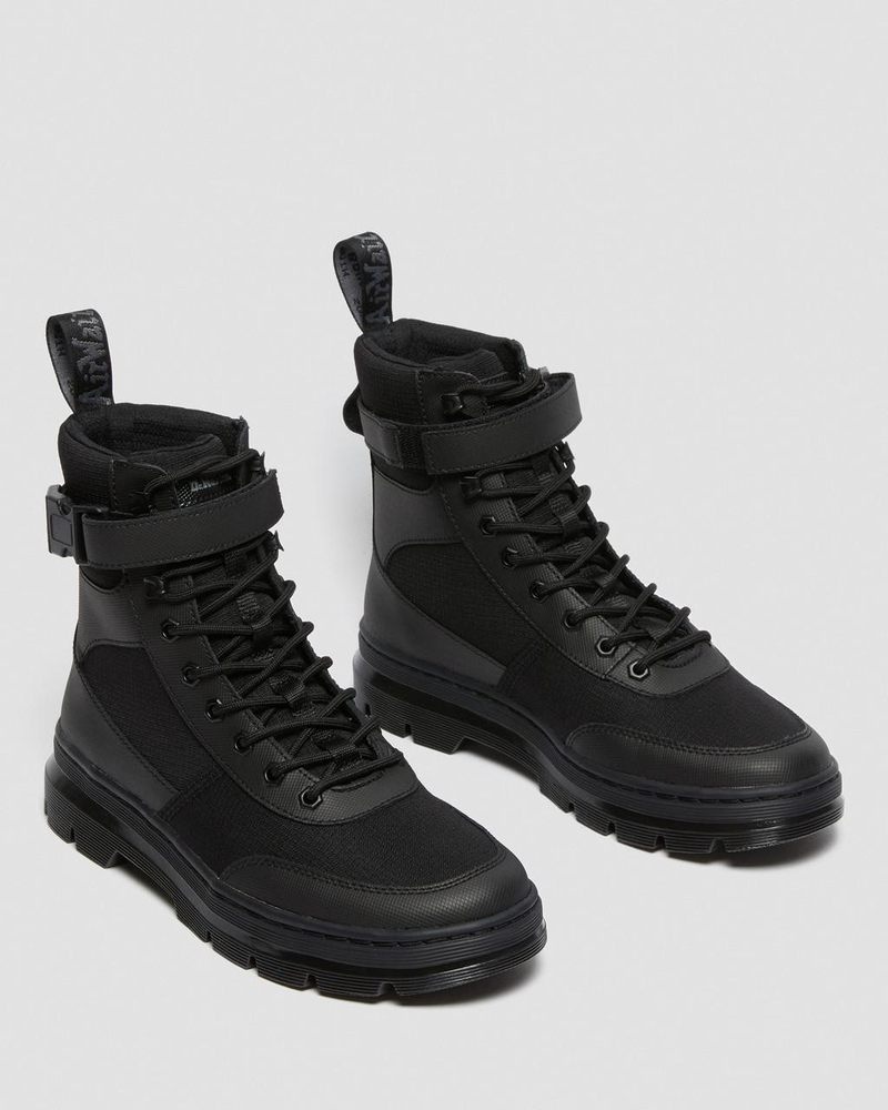 Dr Martin Martens Combs Tech Poly Casual Boots (Element Poly Rip Stop) Boots Black | QW21-T0YB