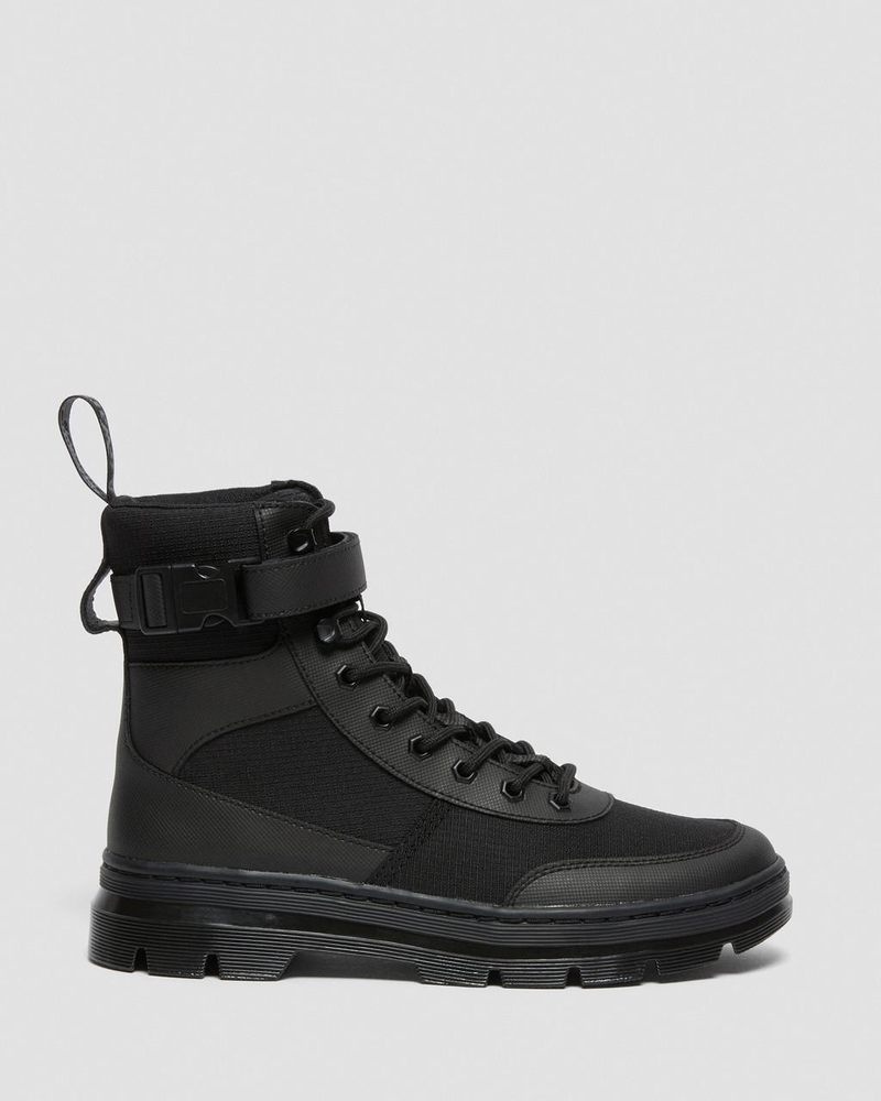 Dr Martin Martens Combs Tech Poly Casual Boots (Element Poly Rip Stop) Boots Black | QW21-T0YB