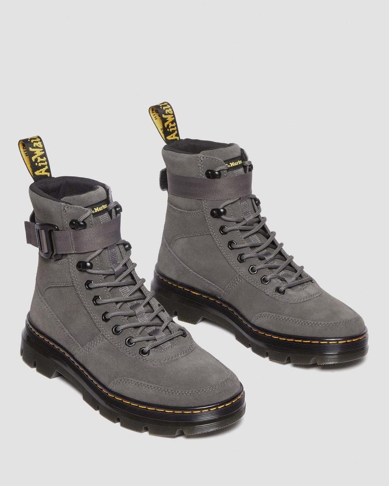 Dr Martin Martens Combs Tech Suede Casual Boots (E.H.Suede) Boots Gunmetal | SD80-A1RU