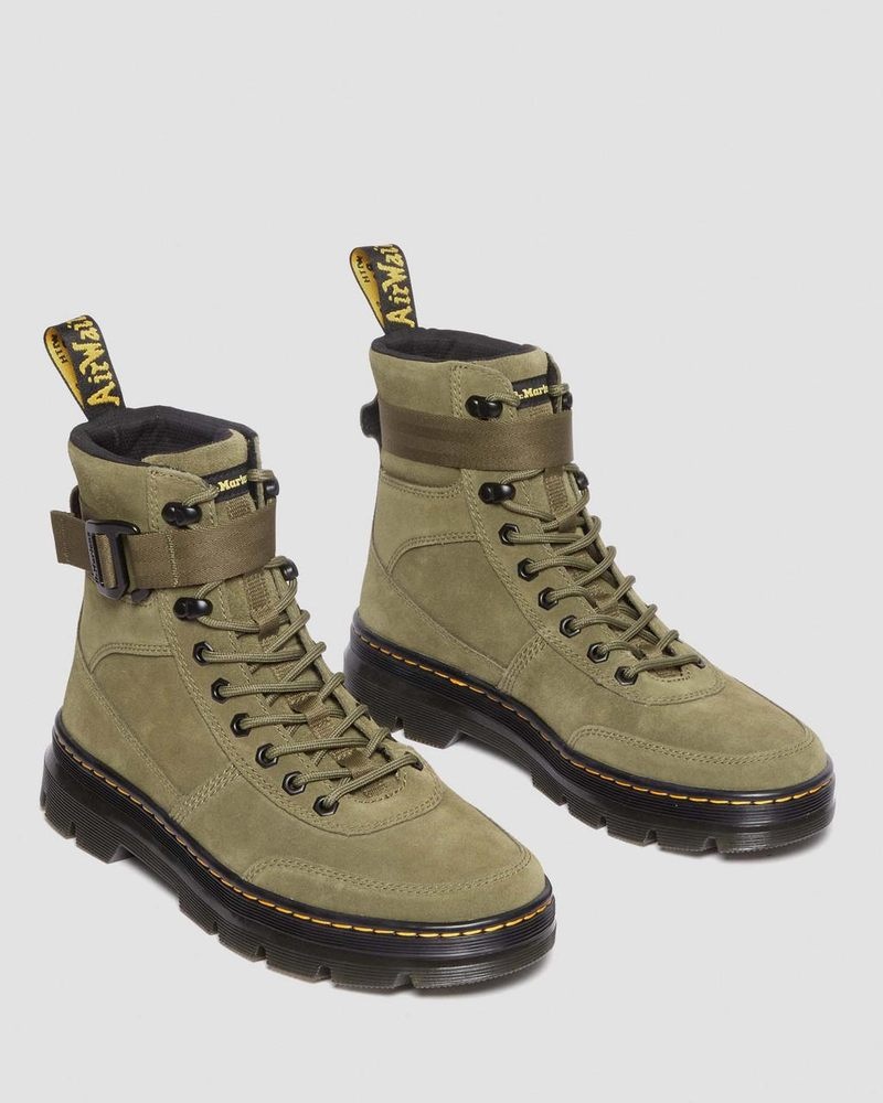 Dr Martin Martens Combs Tech Suede Casual Boots (E.H.Suede) Boots Dms Olive | ZD76-U5GA