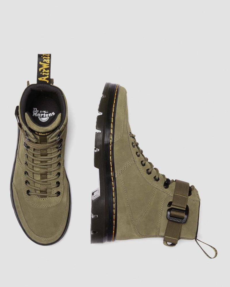 Dr Martin Martens Combs Tech Suede Casual Boots (E.H.Suede) Boots Dms Olive | ZD76-U5GA