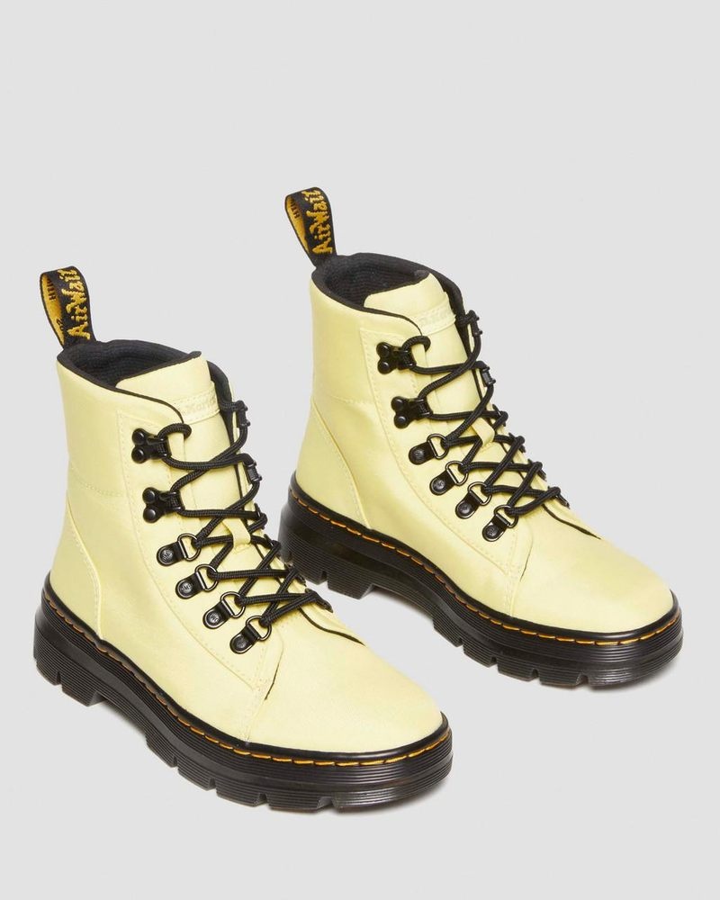 Dr Martin Martens Combs - Nylon & Leather Casual Boots (Cyclone Nylon) Boots Lemon Yellow | OM23-K6FW