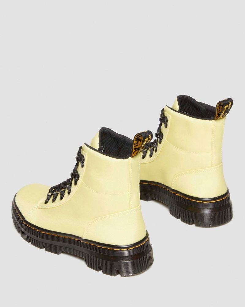 Dr Martin Martens Combs - Nylon & Leather Casual Boots (Cyclone Nylon) Boots Lemon Yellow | OM23-K6FW