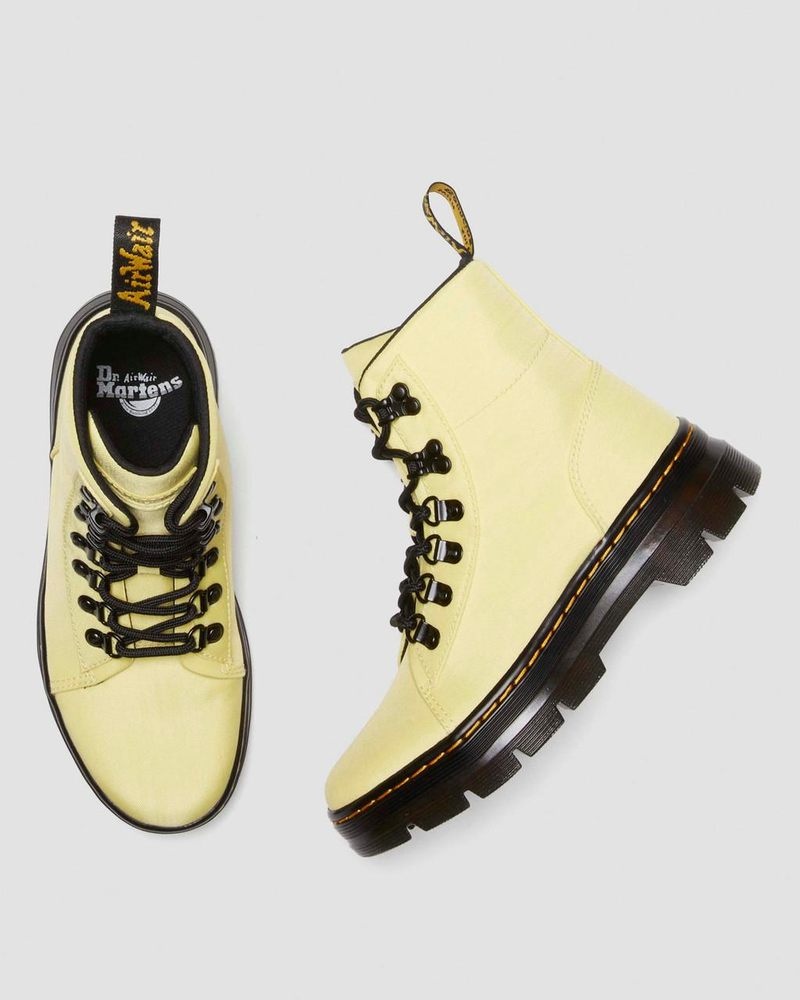 Dr Martin Martens Combs - Nylon & Leather Casual Boots (Cyclone Nylon) Boots Lemon Yellow | OM23-K6FW