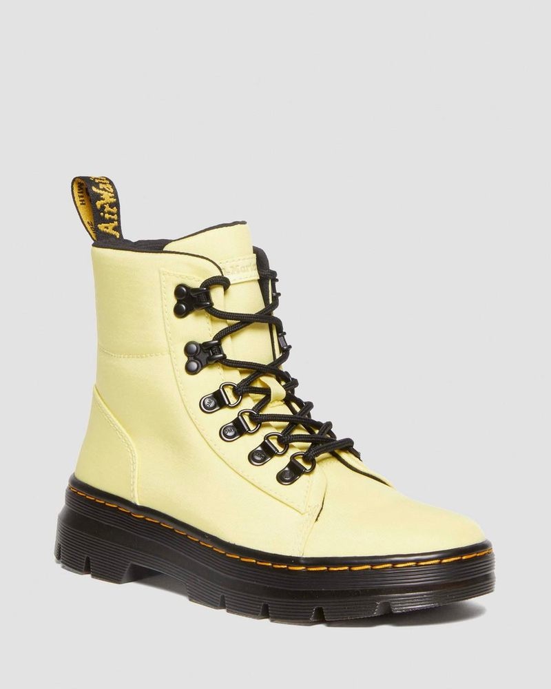 Dr Martin Martens Combs - Nylon & Leather Casual Boots (Cyclone Nylon) Boots Lemon Yellow | OM23-K6FW