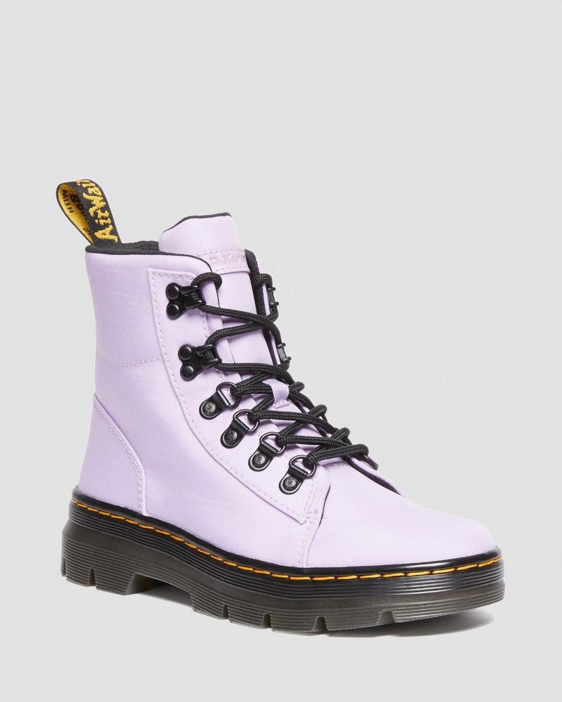 Dr Martin Martens Combs - Nylon & Leather Casual Boots (Cyclone Nylon) Boots Lilac | GN12-Z2MC