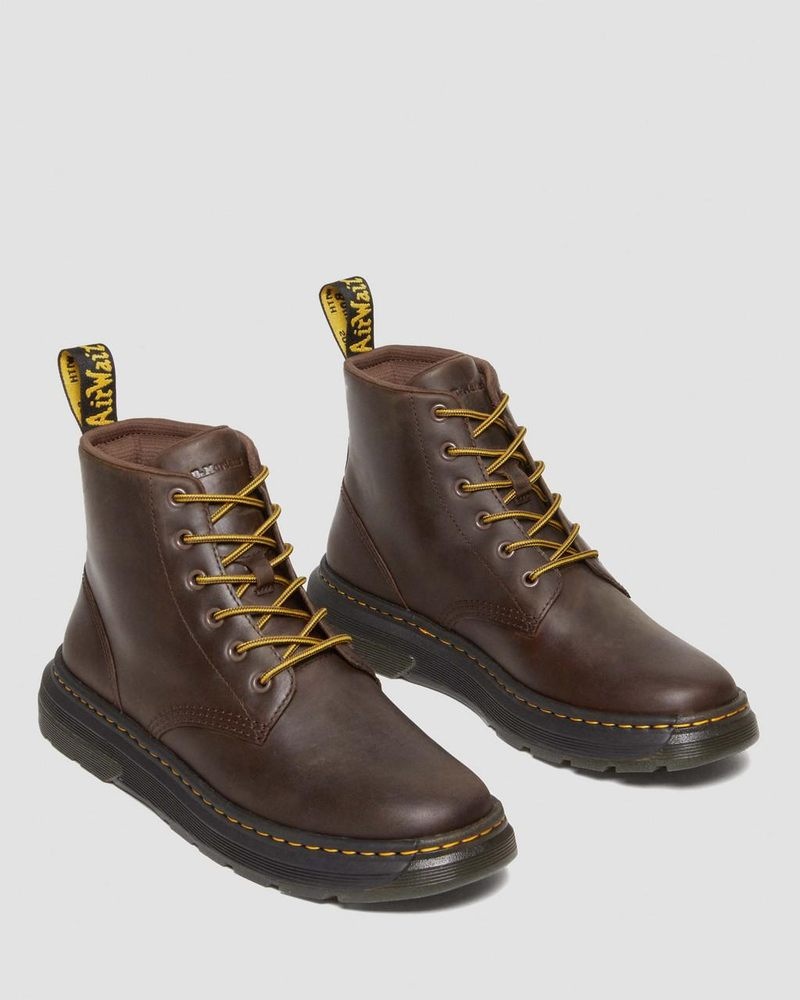 Dr Martin Martens Crewson Crazy Horse Leather Casual Chukka Boots (Crazy Horse) Boots Dark Brown | VC42-G2QT