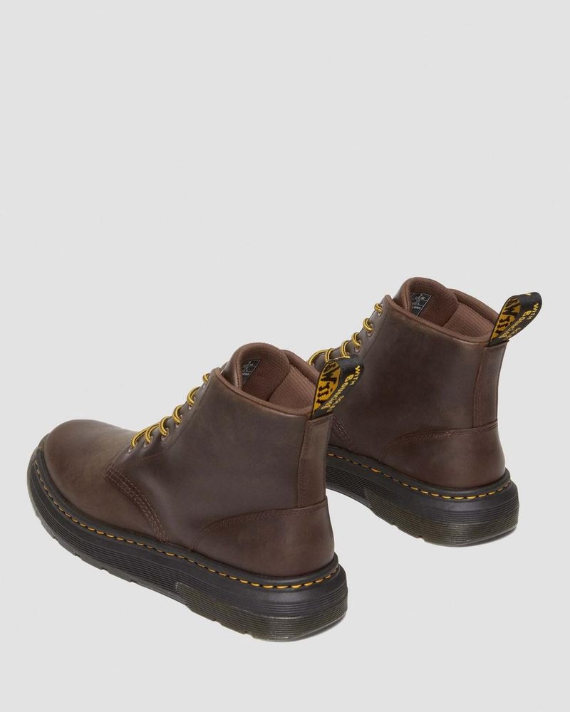 Dr Martin Martens Crewson Crazy Horse Leather Casual Chukka Boots (Crazy Horse) Boots Dark Brown | VC42-G2QT