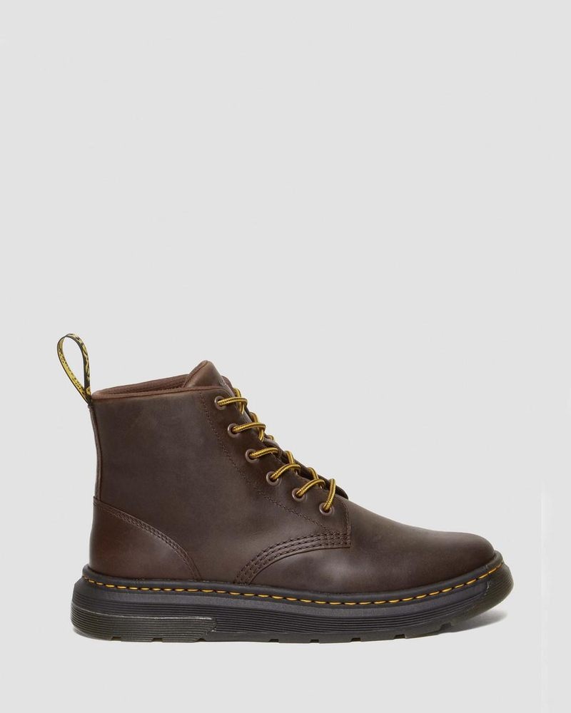 Dr Martin Martens Crewson Crazy Horse Leather Casual Chukka Boots (Crazy Horse) Boots Dark Brown | VC42-G2QT