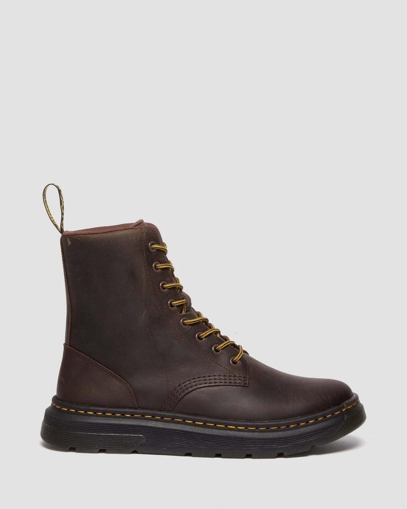 Dr Martin Martens Crewson Crazy Horse Leather Everyday Boots (Crazy Horse) Boots Dark Brown | TE84-H4TA