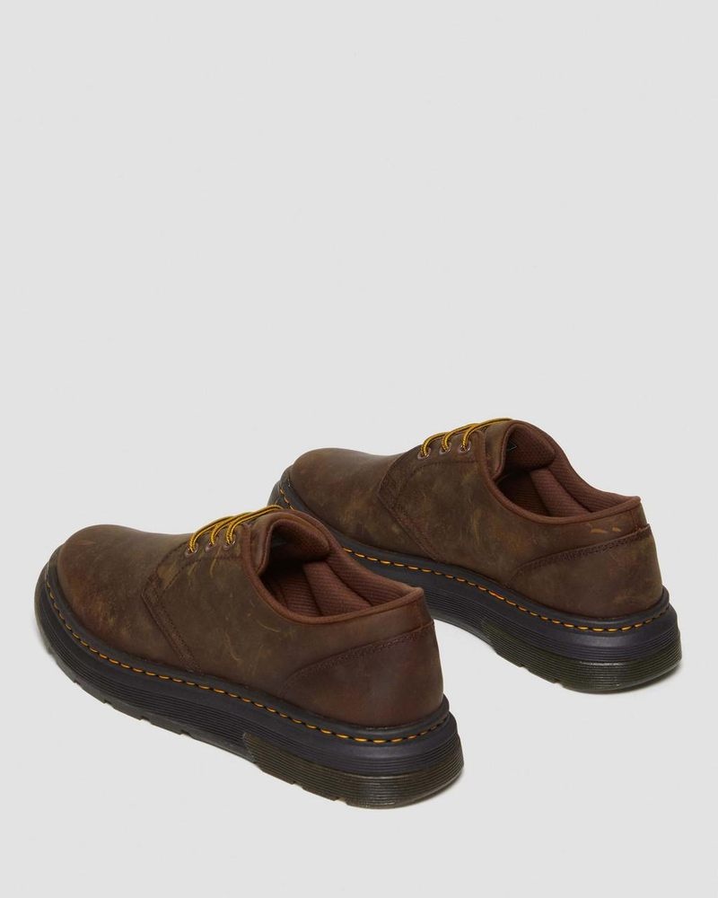 Dr Martin Martens Crewson Lo Crazy Horse Leather Casual Shoes (Crazy Horse) Shoes Dark Brown | BR46-P1PL