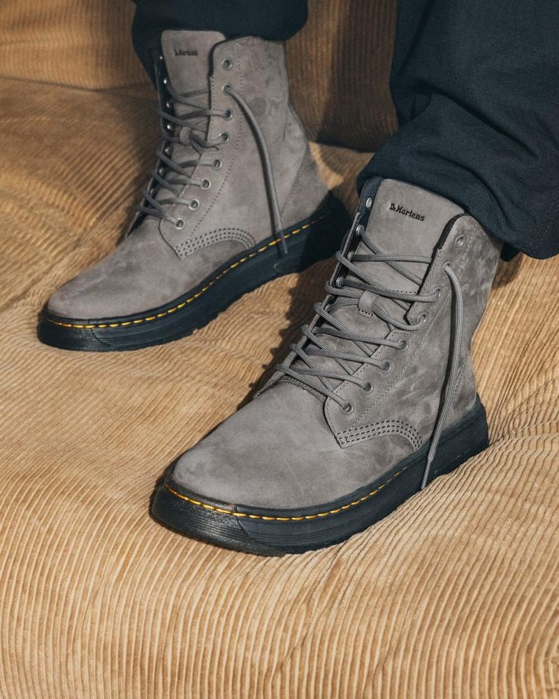 Dr Martin Martens Crewson Nubuck Leather Everyday Boots (Buffbuck) Boots Gunmetal | JC27-C0PF