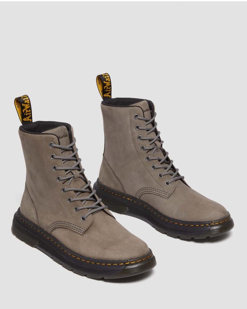 Dr Martin Martens Crewson Nubuck Leather Everyday Boots (Buffbuck) Boots Gunmetal | JC27-C0PF