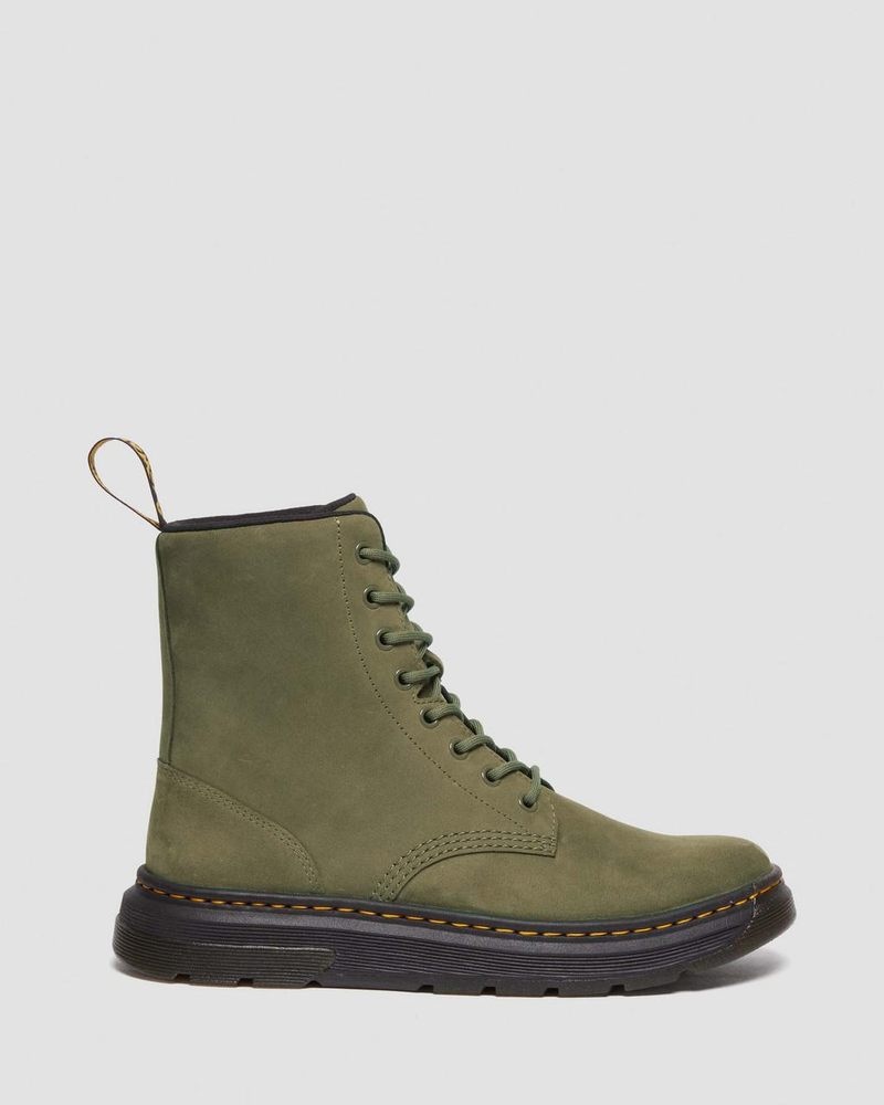 Dr Martin Martens Crewson Nubuck Leather Everyday Boots (Buffbuck) Boots Dms Olive | ON97-B6XS