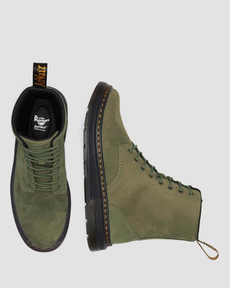 Dr Martin Martens Crewson Nubuck Leather Everyday Boots (Buffbuck) Boots Dms Olive | ON97-B6XS