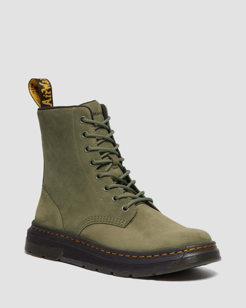 Dr Martin Martens Crewson Nubuck Leather Everyday Boots (Buffbuck) Boots Dms Olive | ON97-B6XS