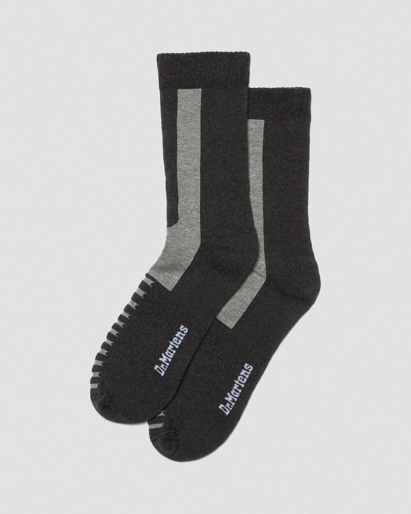 Dr Martin Martens Double Doc Cotton Blend Socks (Cotton Blend) Socks Charcoal | CT59-S5HW