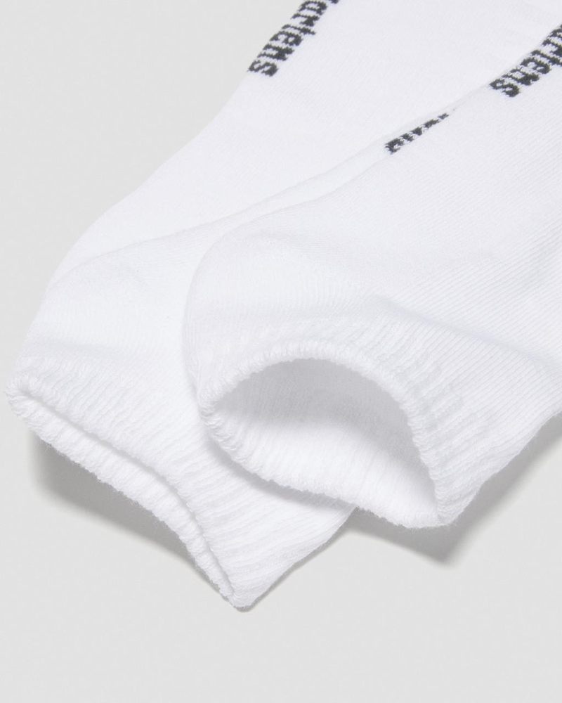 Dr Martin Martens Double Doc Organic Cotton Blend Short 3-Pack Socks (Cotton Blend) Socks White | VL81-V7PR