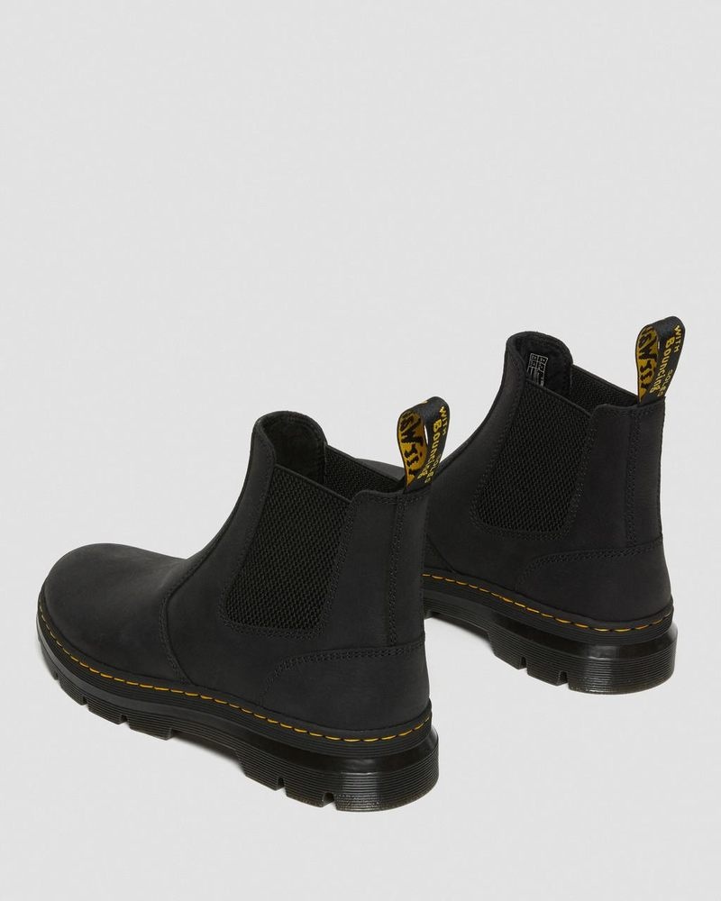 Dr Martin Martens Embury Leather Casual Chelsea Boots (Wyoming) Boots Black | ZU76-K3IA