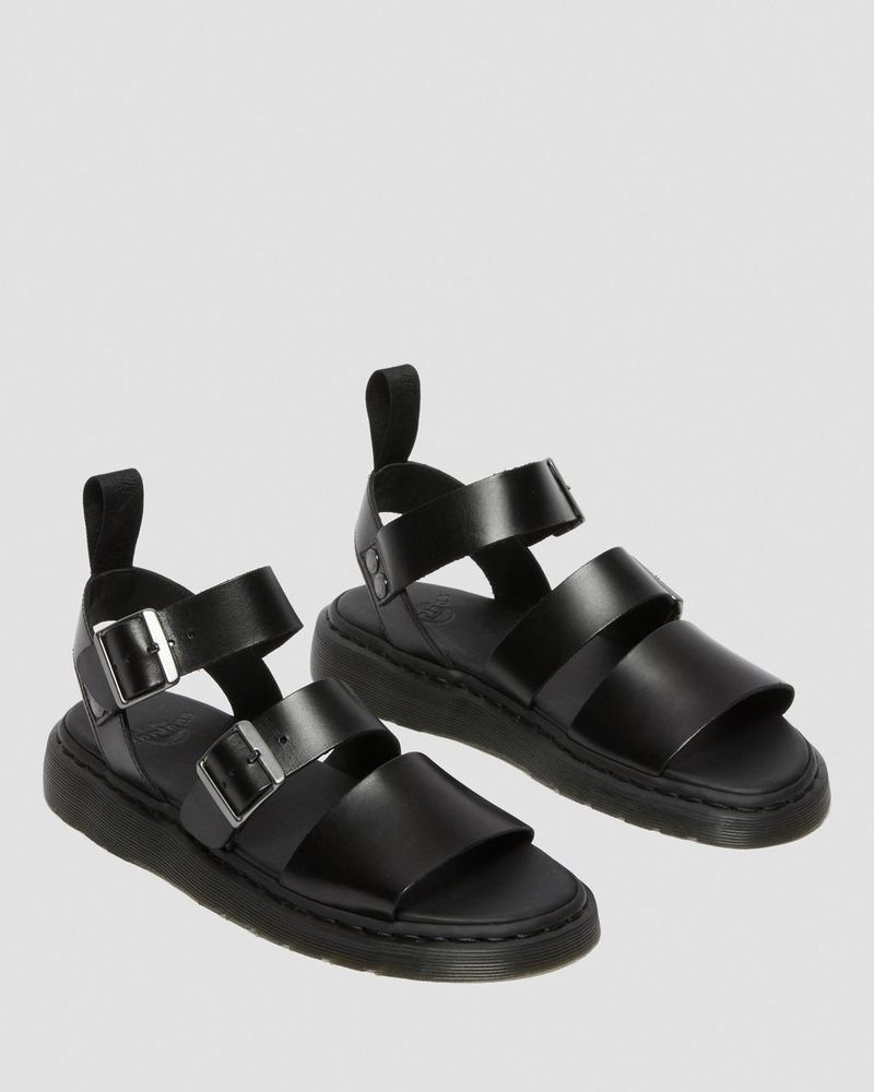 Dr Martin Martens Gryphon Brando Leather Gladiator Sandals (Brando) Sandals Black | VI87-A6KP