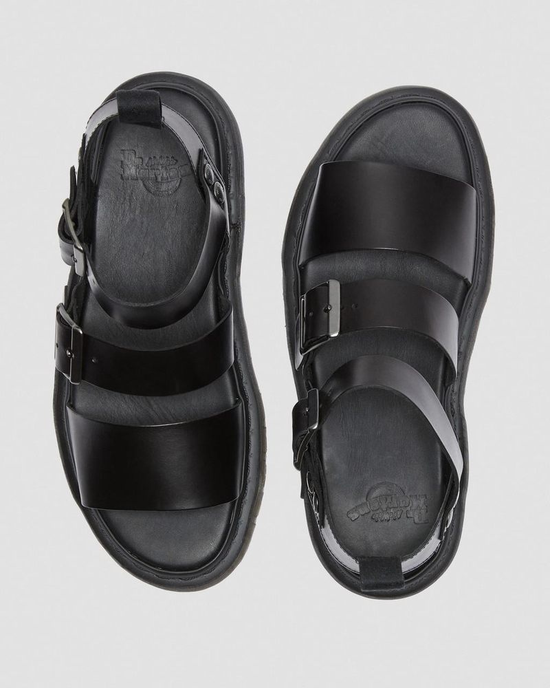 Dr Martin Martens Gryphon Brando Leather Gladiator Sandals (Brando) Sandals Black | VI87-A6KP