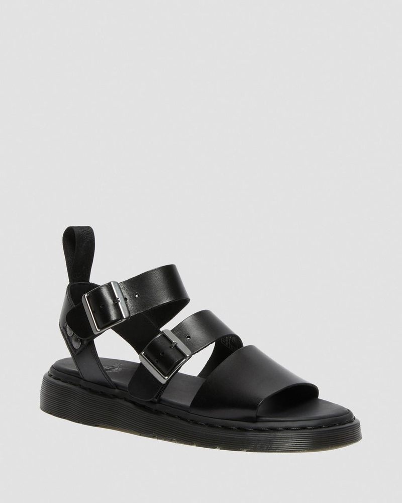 Dr Martin Martens Gryphon Brando Leather Gladiator Sandals (Brando) Sandals Black | VI87-A6KP