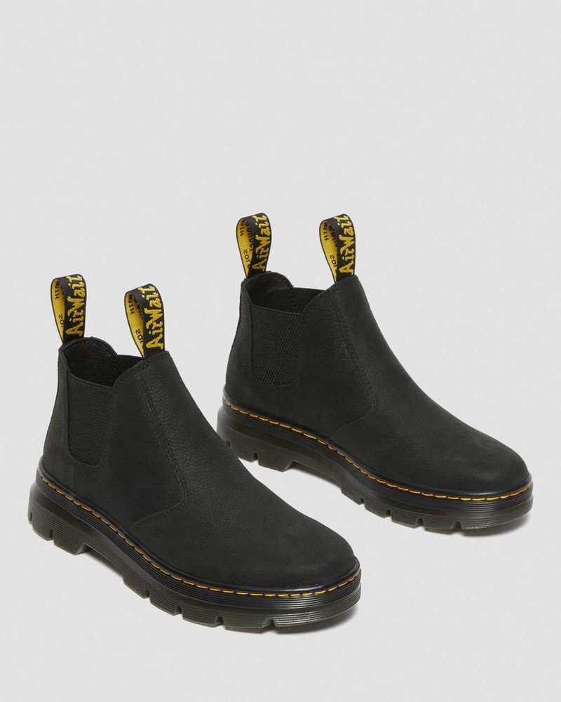 Dr Martin Martens Hardie II Leather Chelsea Work Boots (Pit Quarter) Boots Black | UI00-K0HM