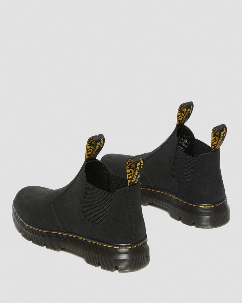 Dr Martin Martens Hardie II Leather Chelsea Work Boots (Pit Quarter) Boots Black | UI00-K0HM