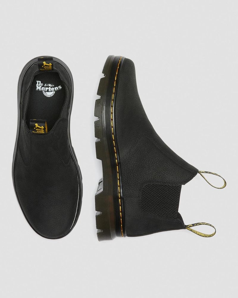 Dr Martin Martens Hardie II Leather Chelsea Work Boots (Pit Quarter) Boots Black | UI00-K0HM