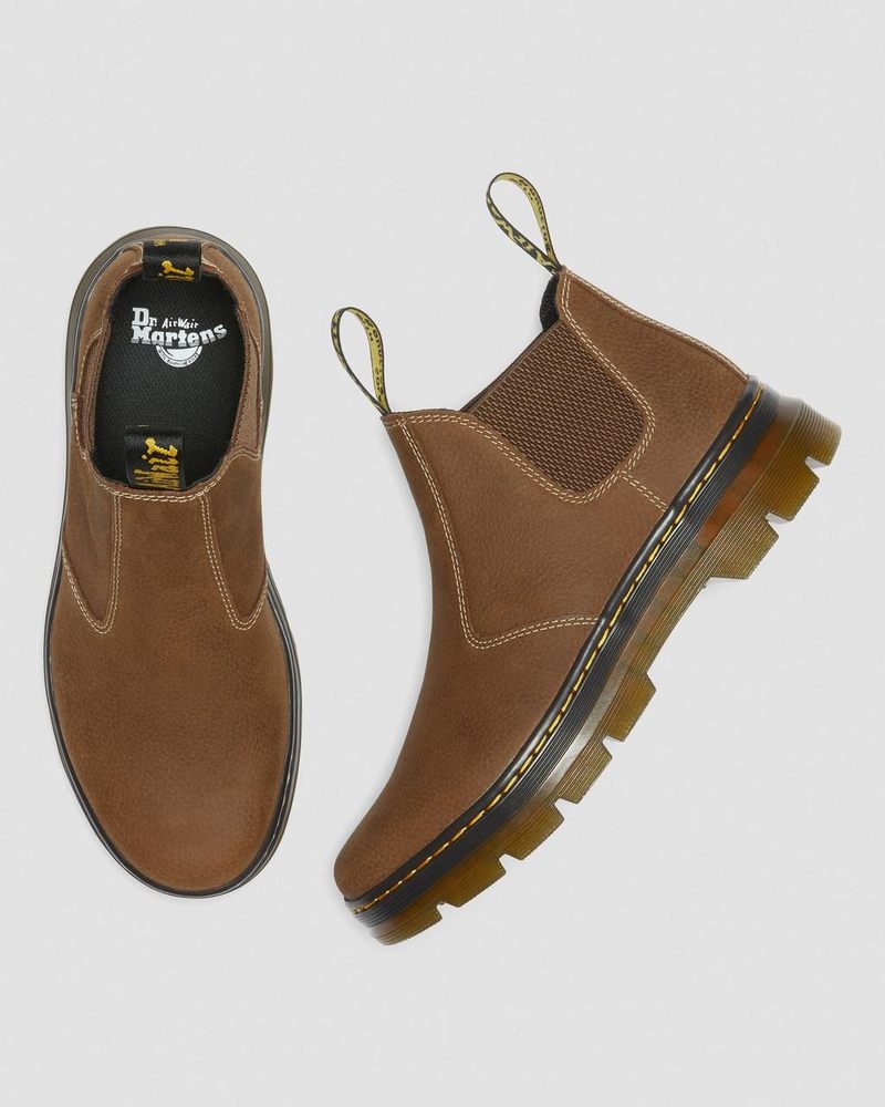 Dr Martin Martens Hardie II Leather Chelsea Work Boots (Pit Quarter) Boots Cream | IT00-Z5ZB